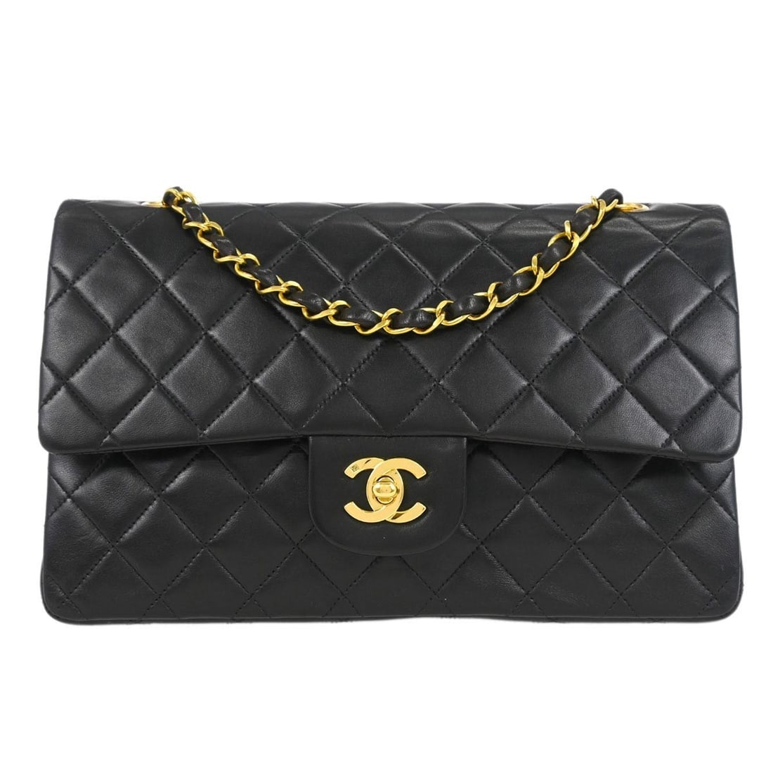 Chanel Black Lambskin Medium Classic Double Flap Shoulder Bag (1 of 10)