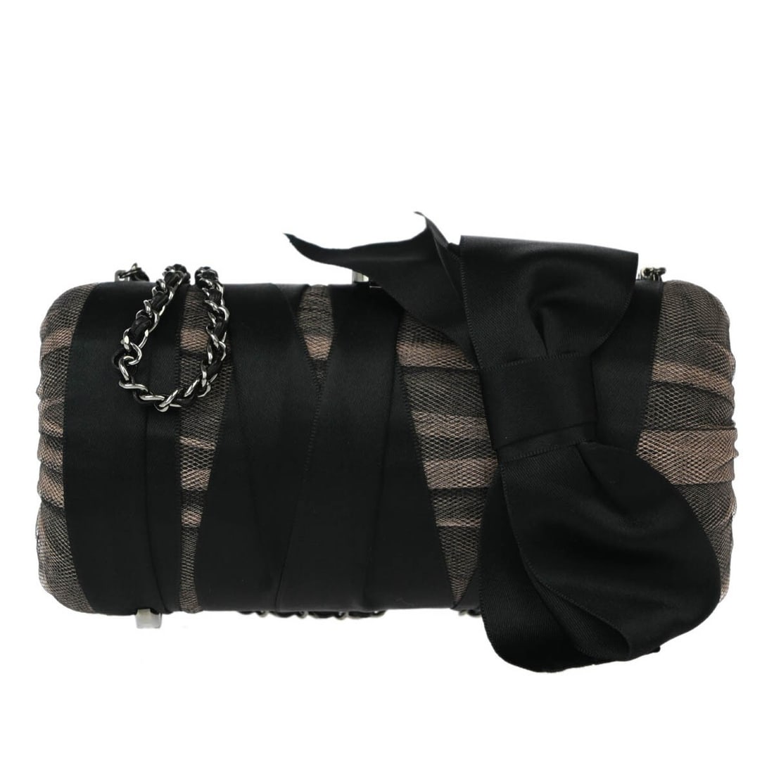 Chanel Mini Black Satin Bow Shoulder Bag (1 of 11)