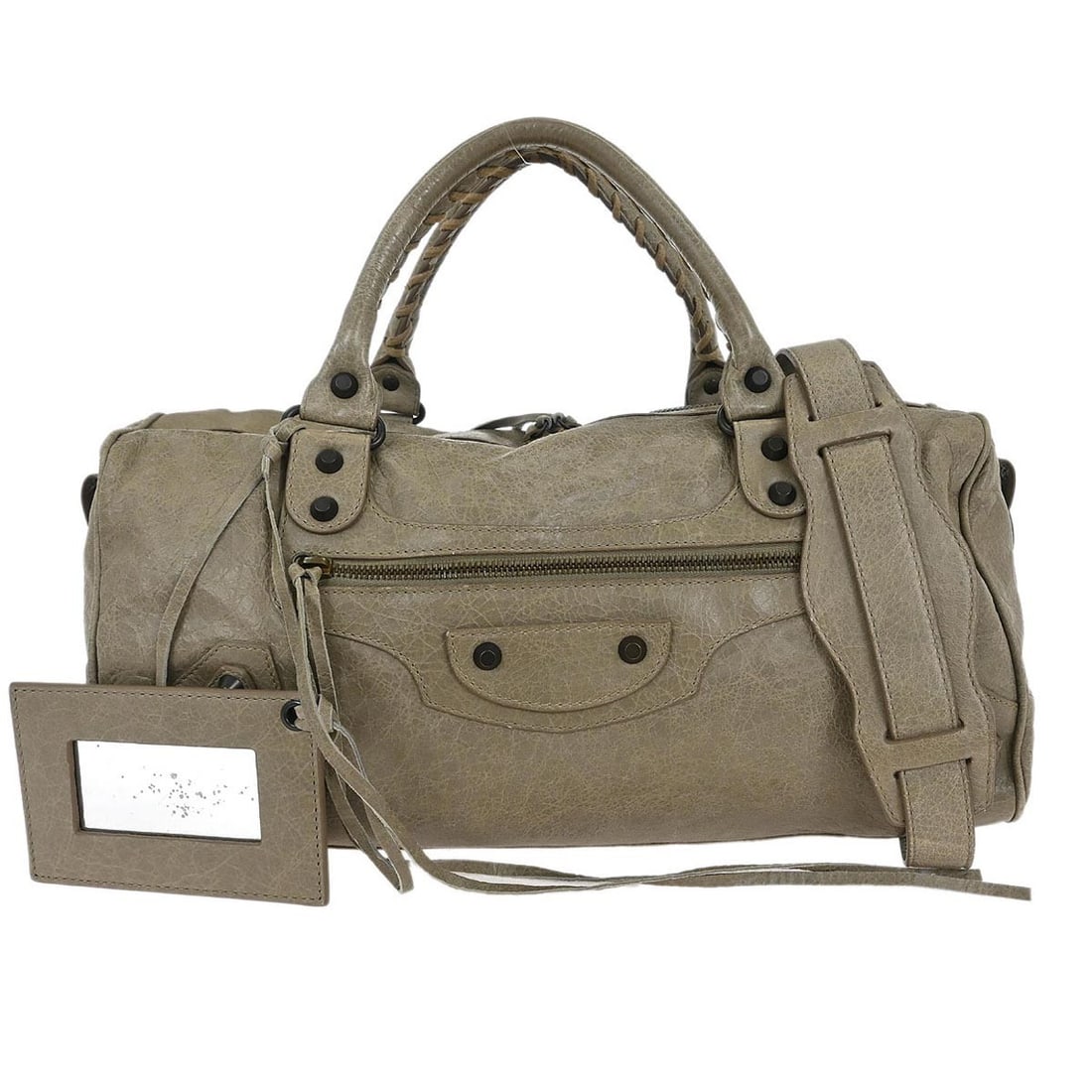 Balenciaga Gray Twiggy Leather Handbag 128523.1570 Top Handle (1 of 10)