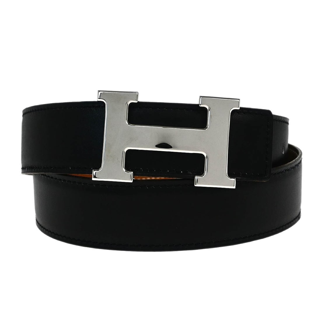 Hermes Black Box Calf Constance Reversible Waist Belt #80 Adjustable Buckle (1 of 7)