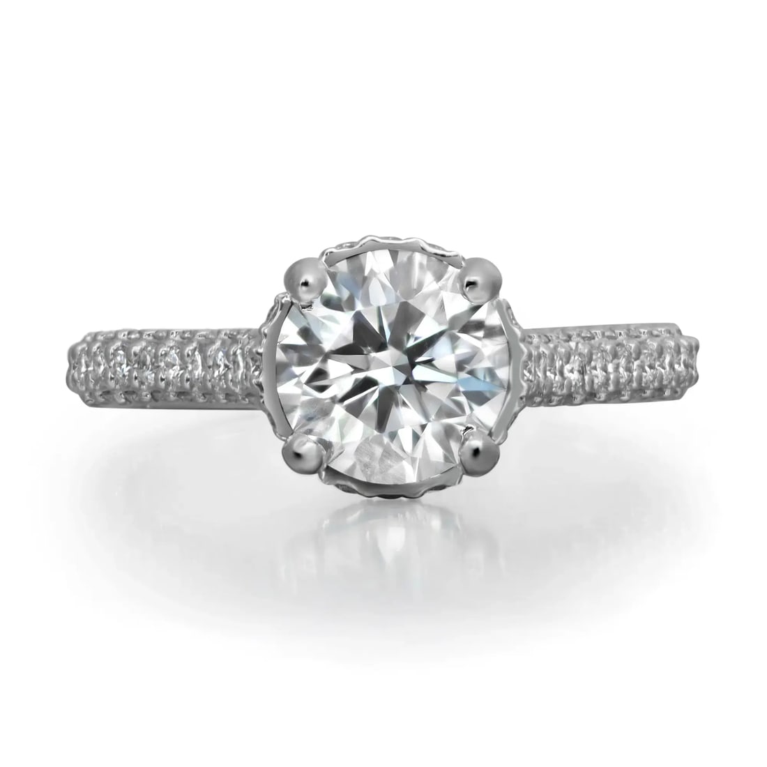 Rachel Koen 14k White Gold Engagement Ring with Lab and Natural Diamonds IGI Certified: Rachel Koen 14k White Gold Engagement Ring with Lab and Natural Diamonds IGI Certified This exquisite engagement ring from Rachel Koen features a stunning combination of lab-grown and natural diamonds