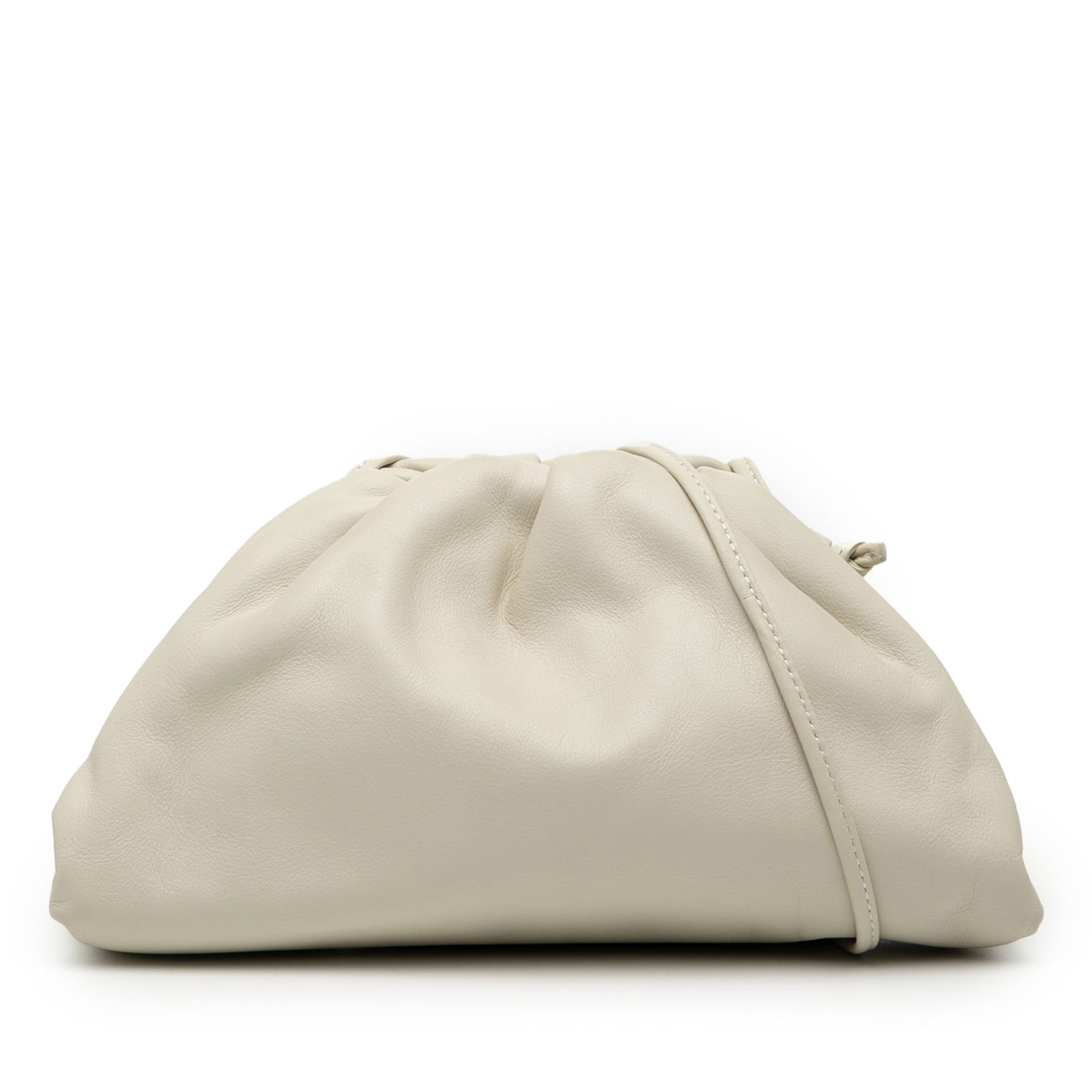 Bottega Veneta White Lambskin Mini Pouch Crossbody Bag (1 of 7)
