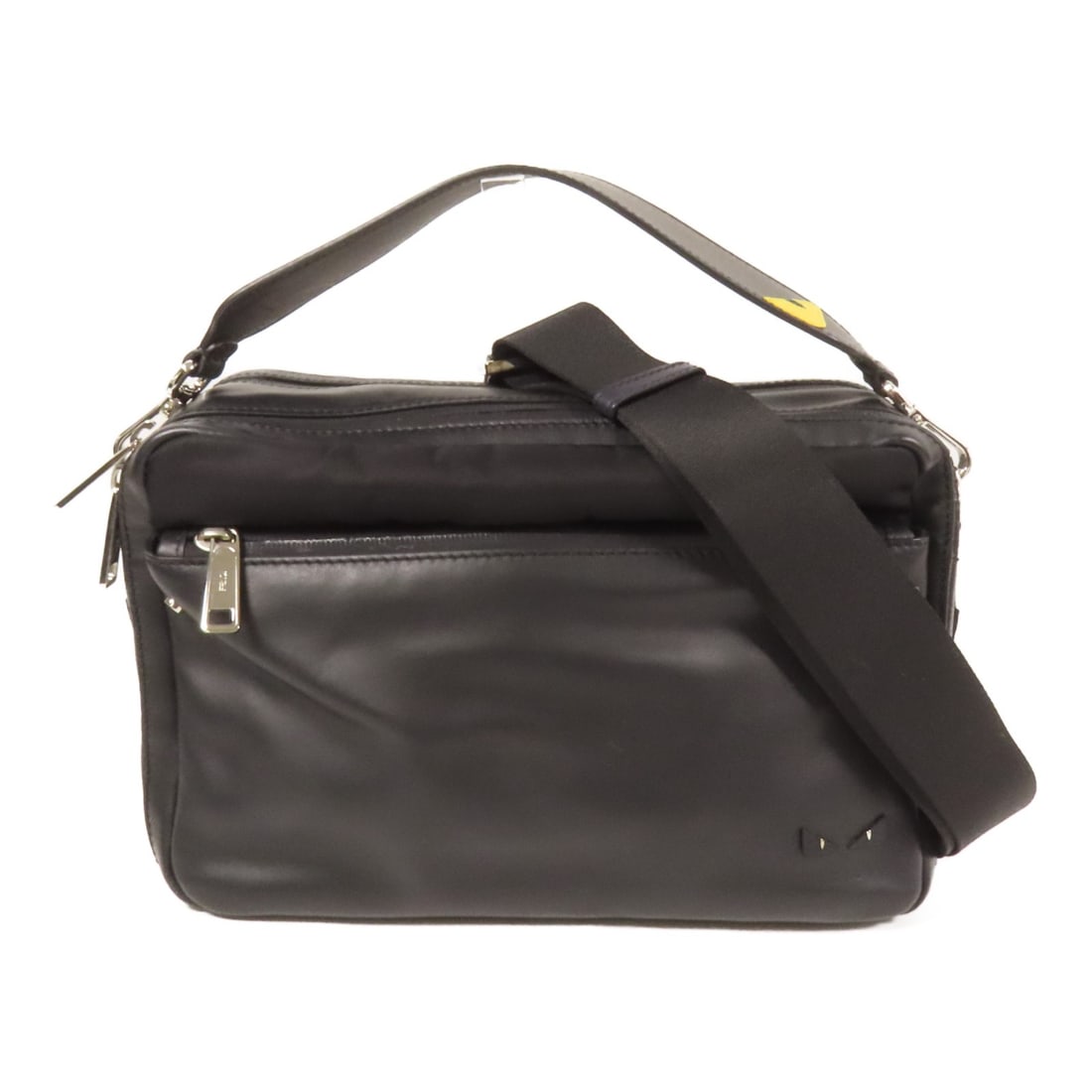 FENDI 2way Shoulder Bag Nylon Leather Black Made in Italy: FENDI 2way Shoulder Bag Nylon Leather Black Made in Italy This FENDI 2-way Shoulder Bag showcases a sophisticated design crafted from durable black nylon. Perfect for versatile styling, it features a
