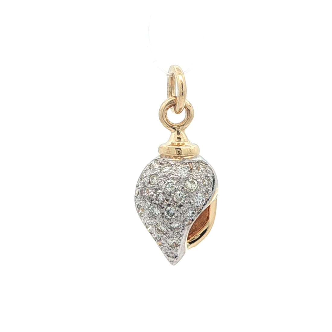 18k Gold Diamond Sea Conch Shell Charm Pendant 0.15ctw (1 of 5)