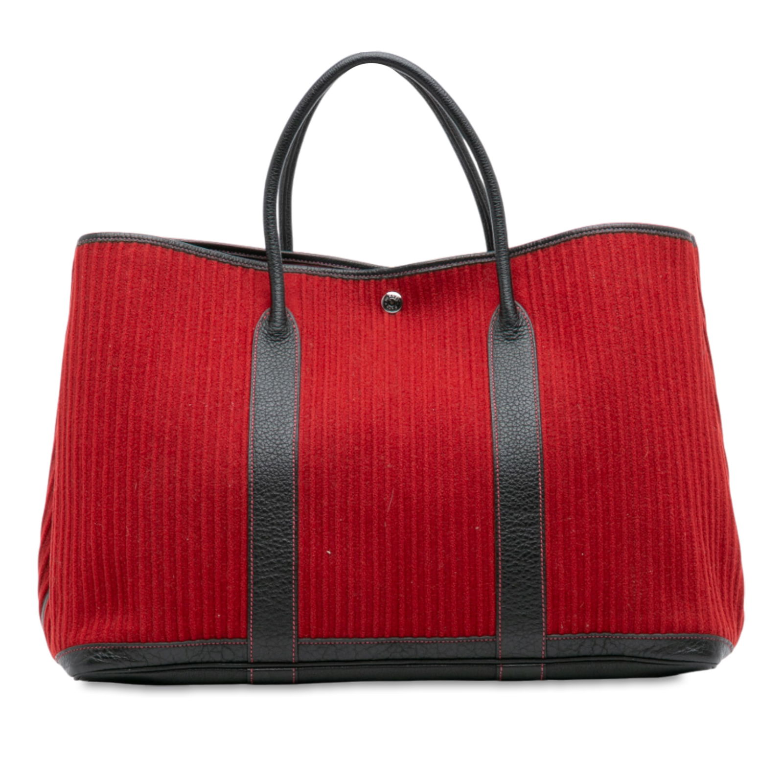 Hermes Ribbed Wool Negonda Garden Party Voyage 49 Red Bag: Hermes Ribbed Wool Negonda Garden Party Voyage 49 Red Bag Introducing the Hermes Ribbed Wool and Negonda Garden Party Voyage 49, a sophisticated blend of style and functionality. This chic bag feature
