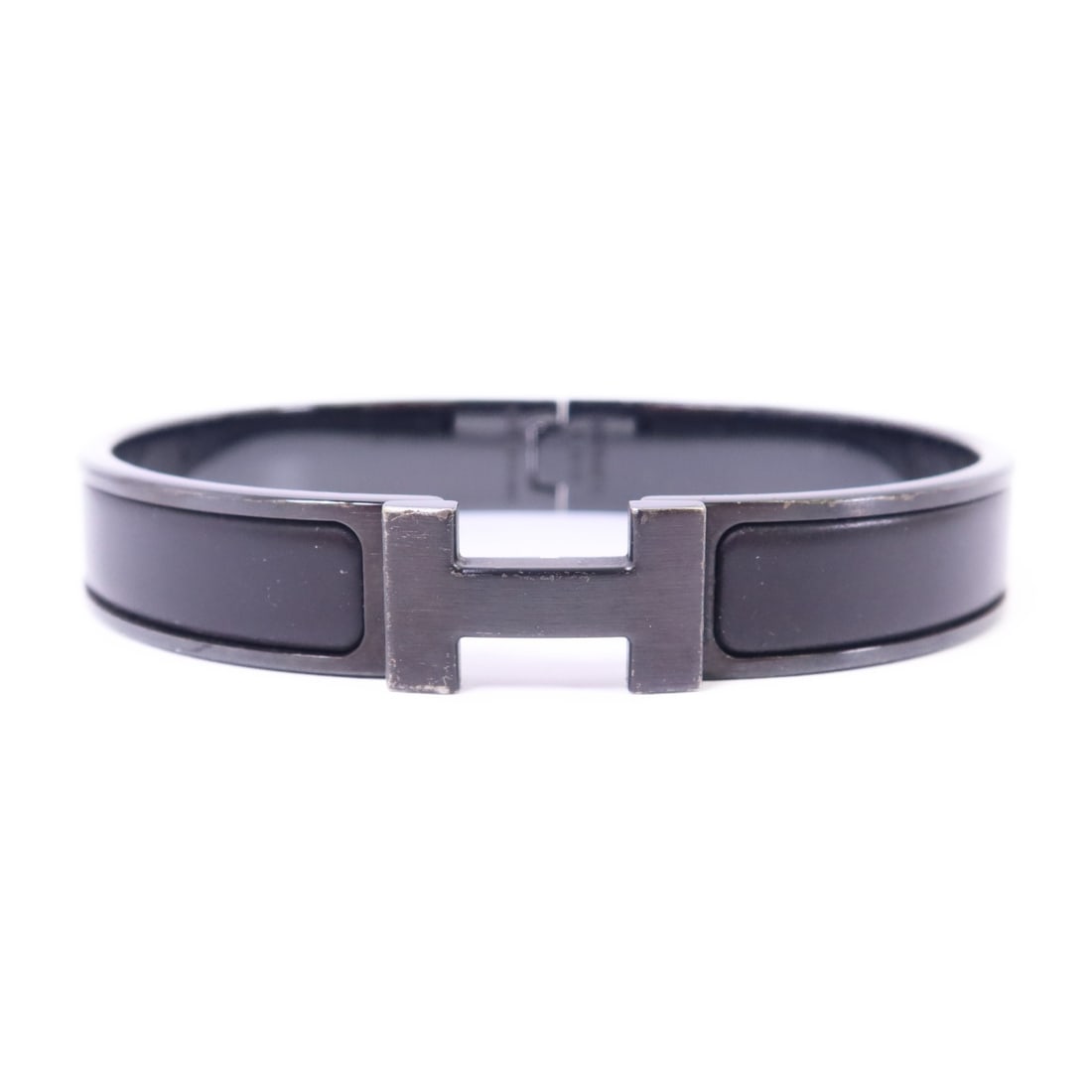 Black Hermes Clic H Metal Bangle Bracelet (1 of 17)
