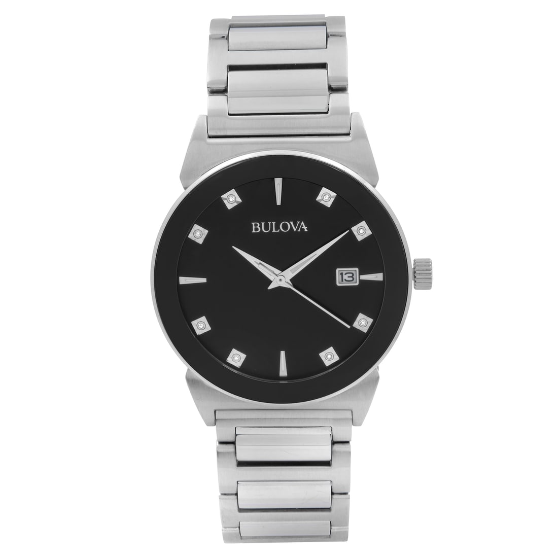 Bulova 96D121 Diamond Accent Stainless Steel Men's Watch 41mm (1 of 4)
