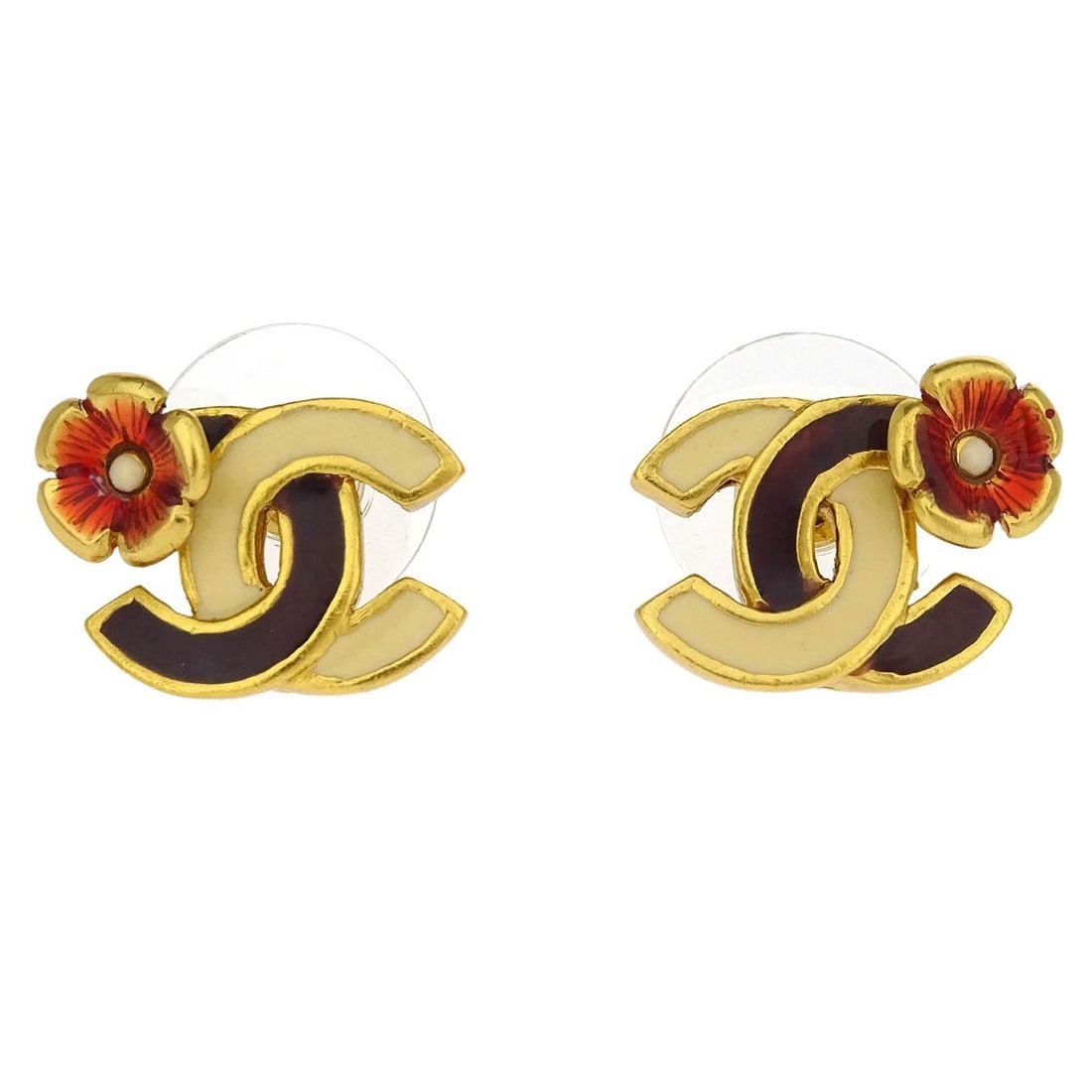 Chanel Gold Plated CC Piercing Earrings 03P Screw Back: Chanel Gold Plated CC Piercing Earrings 03P Screw Back Enhance your accessory collection with these exquisite Chanel Piercing Earrings, featuring the iconic CC logo. Crafted in a luxurious gold-plated