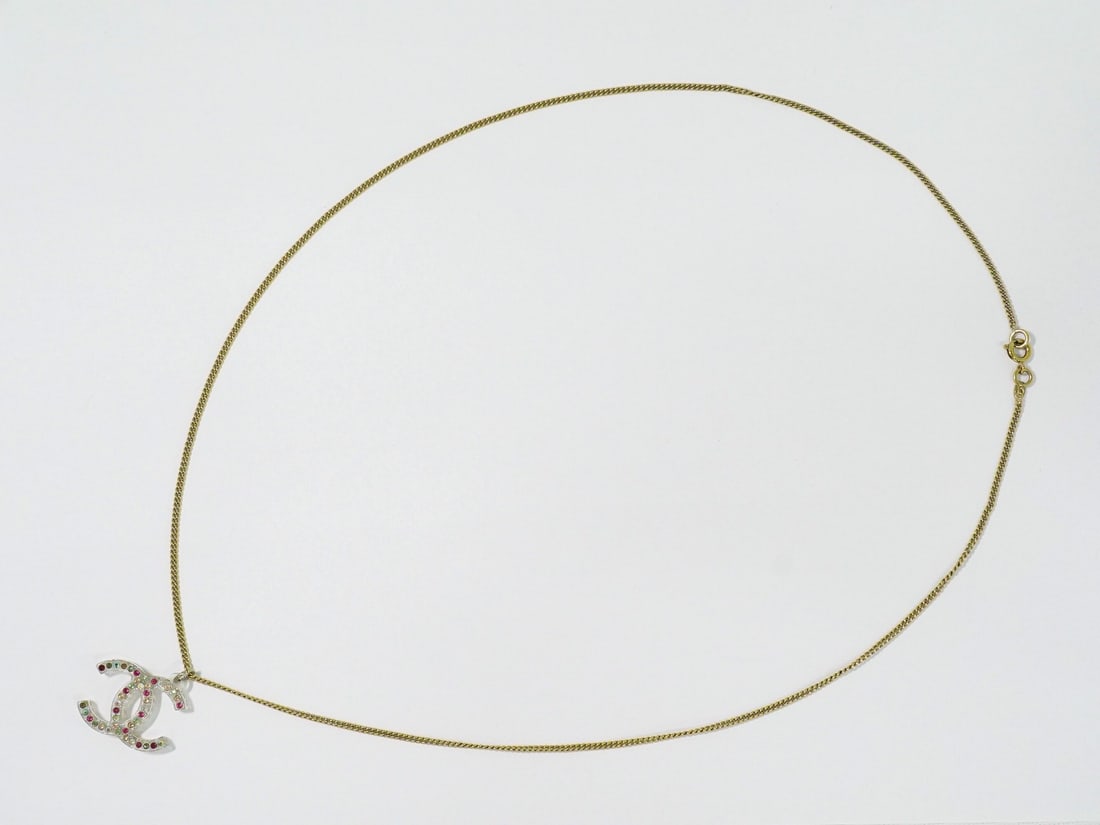 Multicolour CC Logo Pendant Necklace by Chanel (1 of 2)