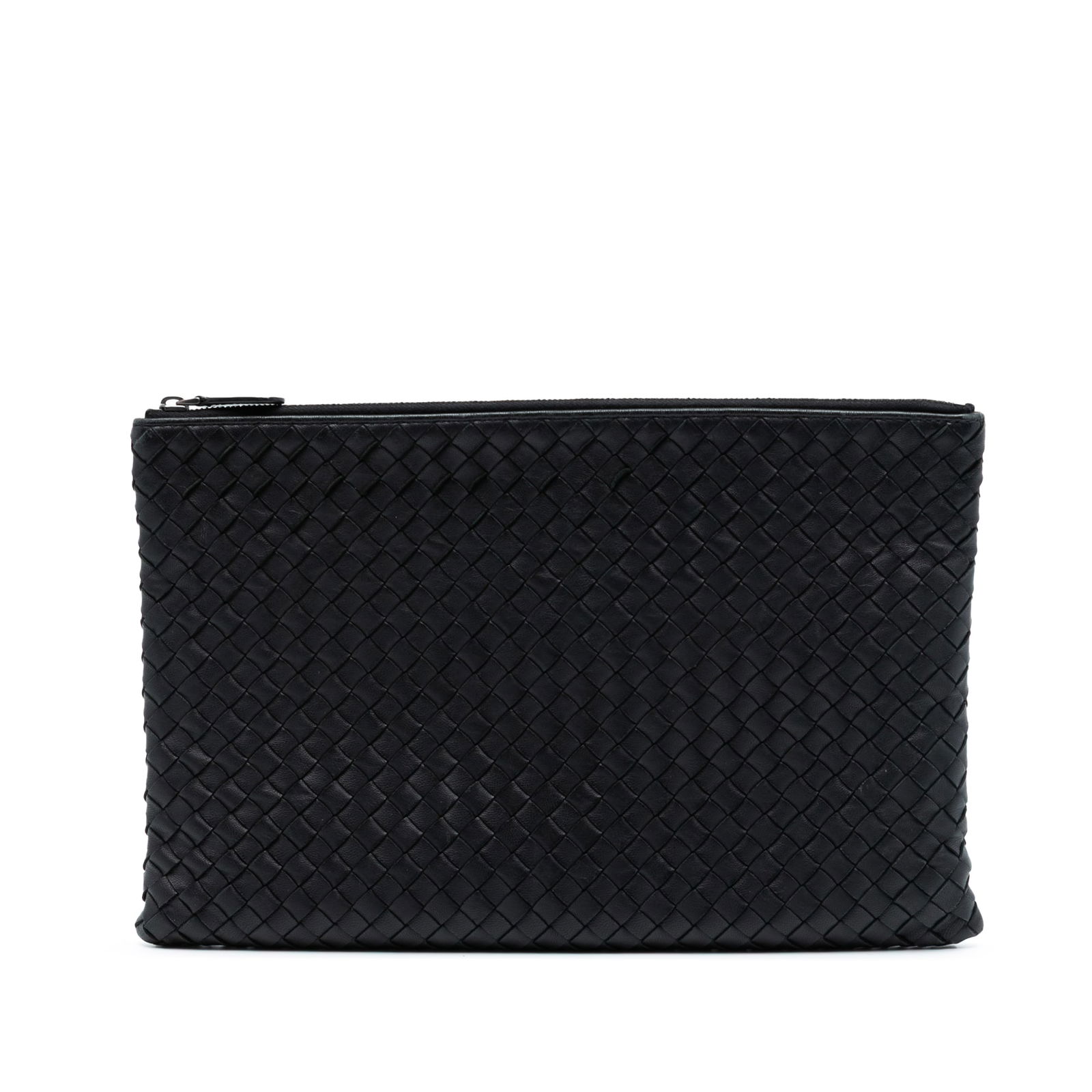 Bottega Veneta Black Leather Woven Nappa Intrecciato Clutch Bag (1 of 7)