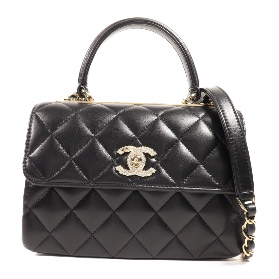 CHANEL Trendy CC 2 Way Shoulder Bag Black Lambskin GHW (1 of 14)