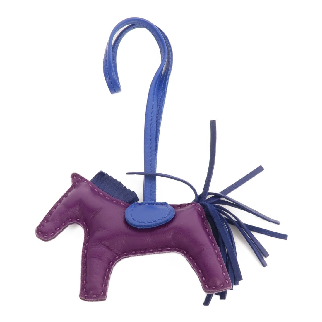 HERMES Rodeo PM Charm Lambskin Violet Bleu Saphir: HERMES Rodeo PM Charm Lambskin Violet Bleu Saphir This HERMES Rodeo PM Charm is crafted from luxurious lambskin in a stunning combination of violet and Bleu Saphir colors. Designed as a charm, it adds