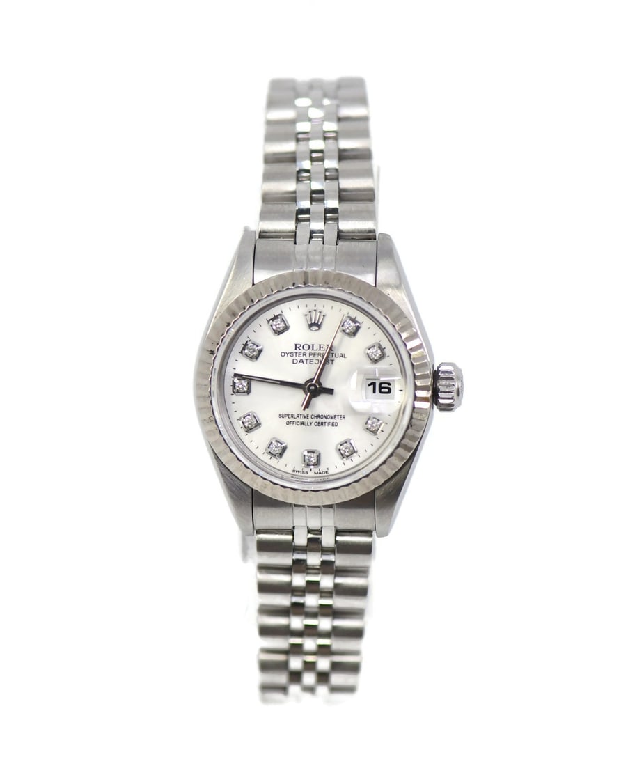 Rolex Datejust Diamond Bezel Stainless Steel Watch Ref 79160: Rolex Datejust Diamond Bezel Stainless Steel Watch Ref 79160 This stunning Rolex Datejust Diamond Stainless Steel Watch (Ref: 79160) is a classic timepiece that combines elegance with functionality. C