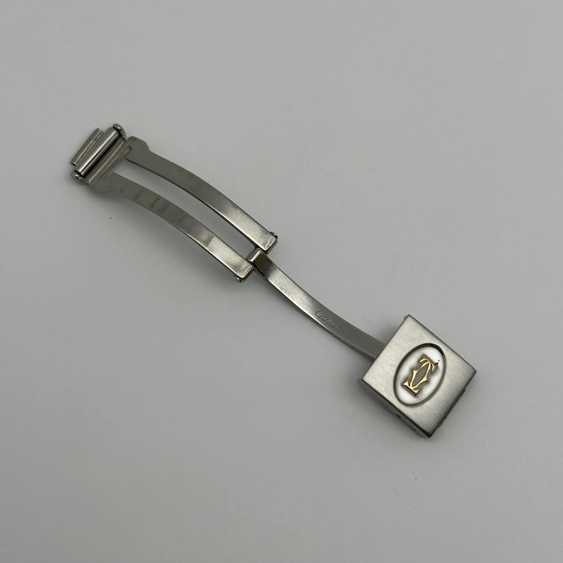 Cartier Santos Ronde 14mm Steel 18K Gold Clasp Deployment Buckle (1 of 4)