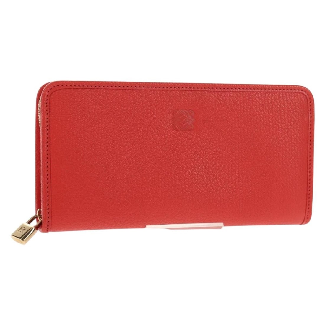 LOEWE Red Leather Anagram Long Wallet Spain Auth AM9318V (1 of 18)