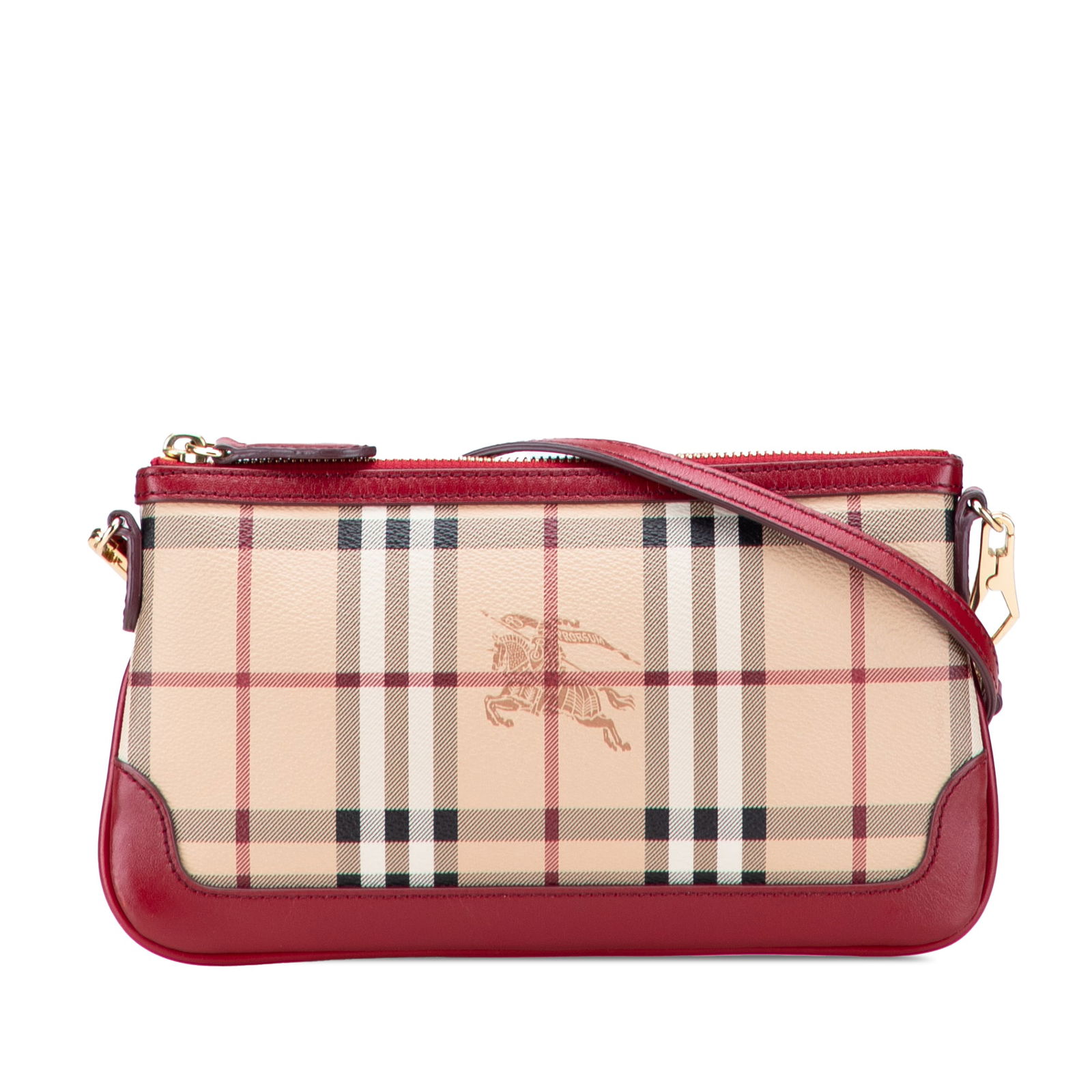 Burberry Haymarket Check Peyton Crossbody Bag with Leather Trim (1 of 10)