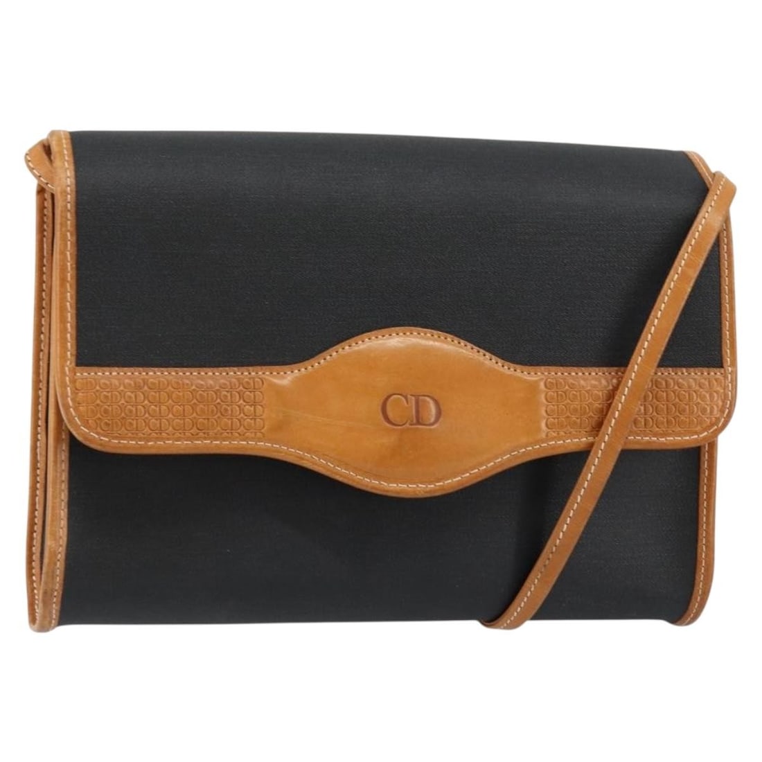 Vintage Christian Dior Black Leather Shoulder Purse with CD Logo: Vintage Christian Dior Black Leather Shoulder Purse with CD Logo This Christian Dior vintage shoulder bag features the iconic CD logo and is crafted in black leather. The bag is designed for female us