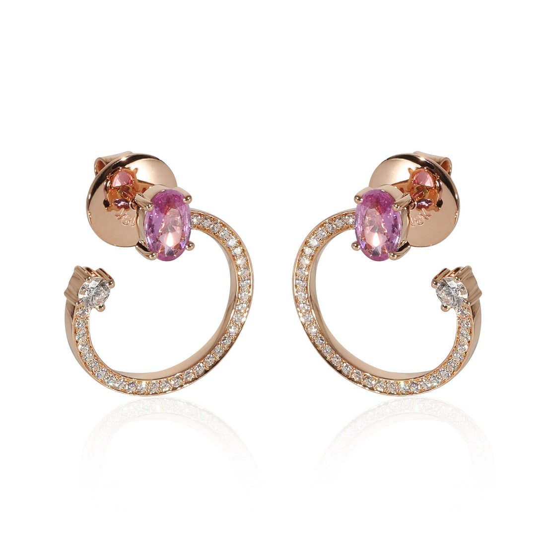 HUEB Spectrum Pink Sapphire Diamond Earrings 18k Rose Gold 0.39 CTW: HUEB Spectrum Pink Sapphire Diamond Earrings 18k Rose Gold 0.39 CTW Elevate your jewelry collection with these exquisite HUEB Spectrum Earrings, featuring a stunning combination of pink sapphires and