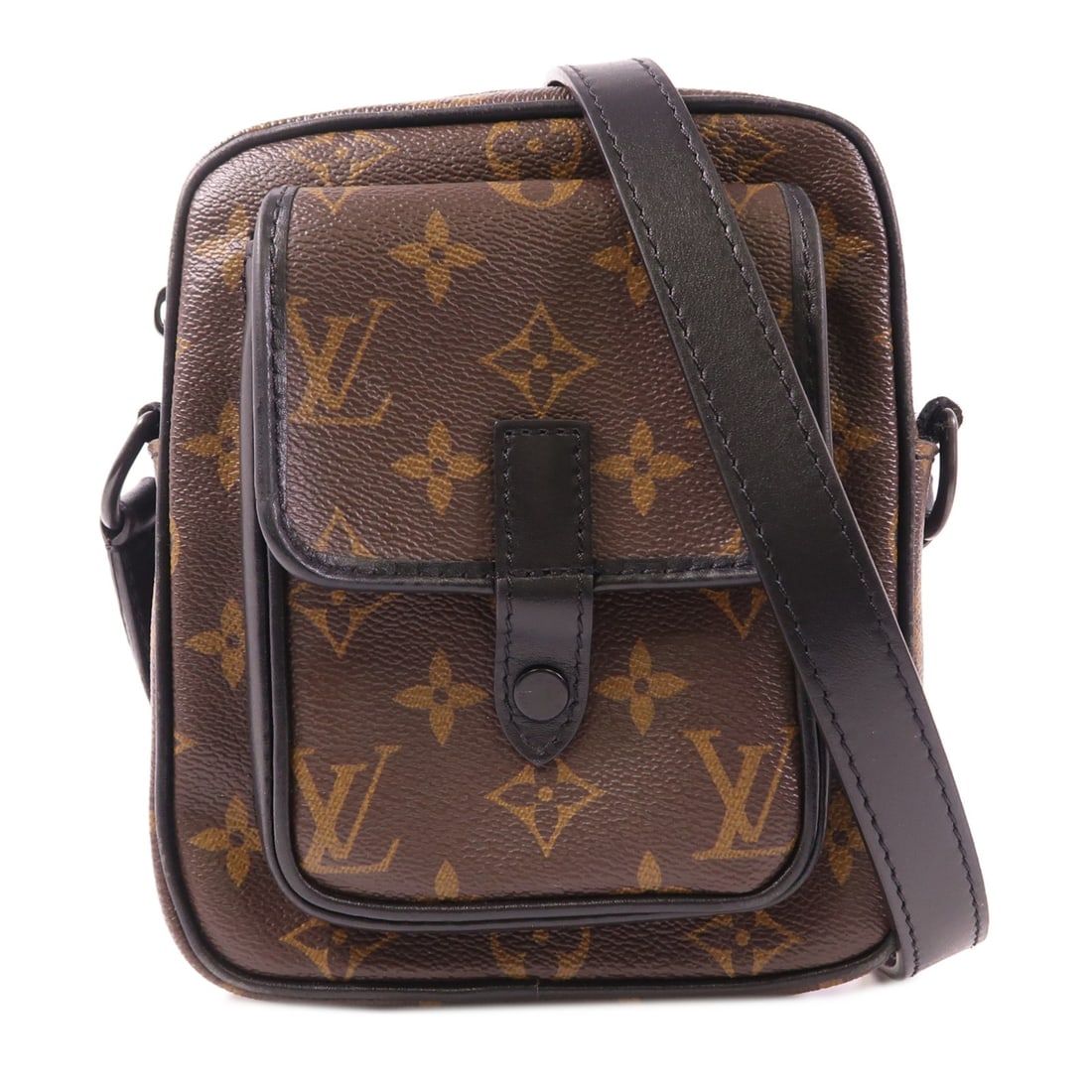 LOUIS VUITTON Christopher Shoulder Bag Monogram Macassar PVC Canvas: LOUIS VUITTON Christopher Shoulder Bag Monogram Macassar PVC Canvas This LOUIS VUITTON Christopher Wearable Wallet Shoulder Bag is a stylish and functional accessory. Crafted from durable PVC coated c