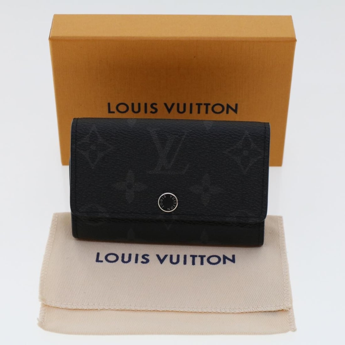 LOUIS VUITTON Monogram Eclipse Multicles6 Key Case M82603 Auth - 12