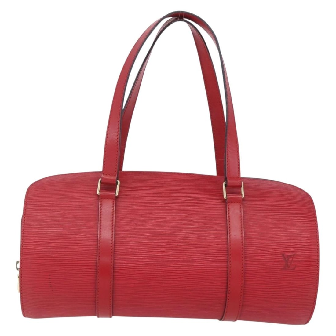 Pre-Owned Louis Vuitton Epi Soufflot Red Leather Women's Handbag: Pre-Owned Louis Vuitton Epi Soufflot Red Leather Women's Handbag This pre-owned Louis Vuitton Epi Soufflot handbag is crafted in red and designed for women. It remains in good condition, with slight l