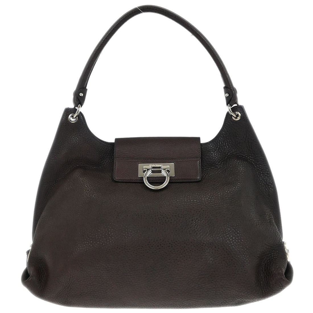 Brown Leather Gancini Top Handle Bag by Salvatore Ferragamo (1 of 10)