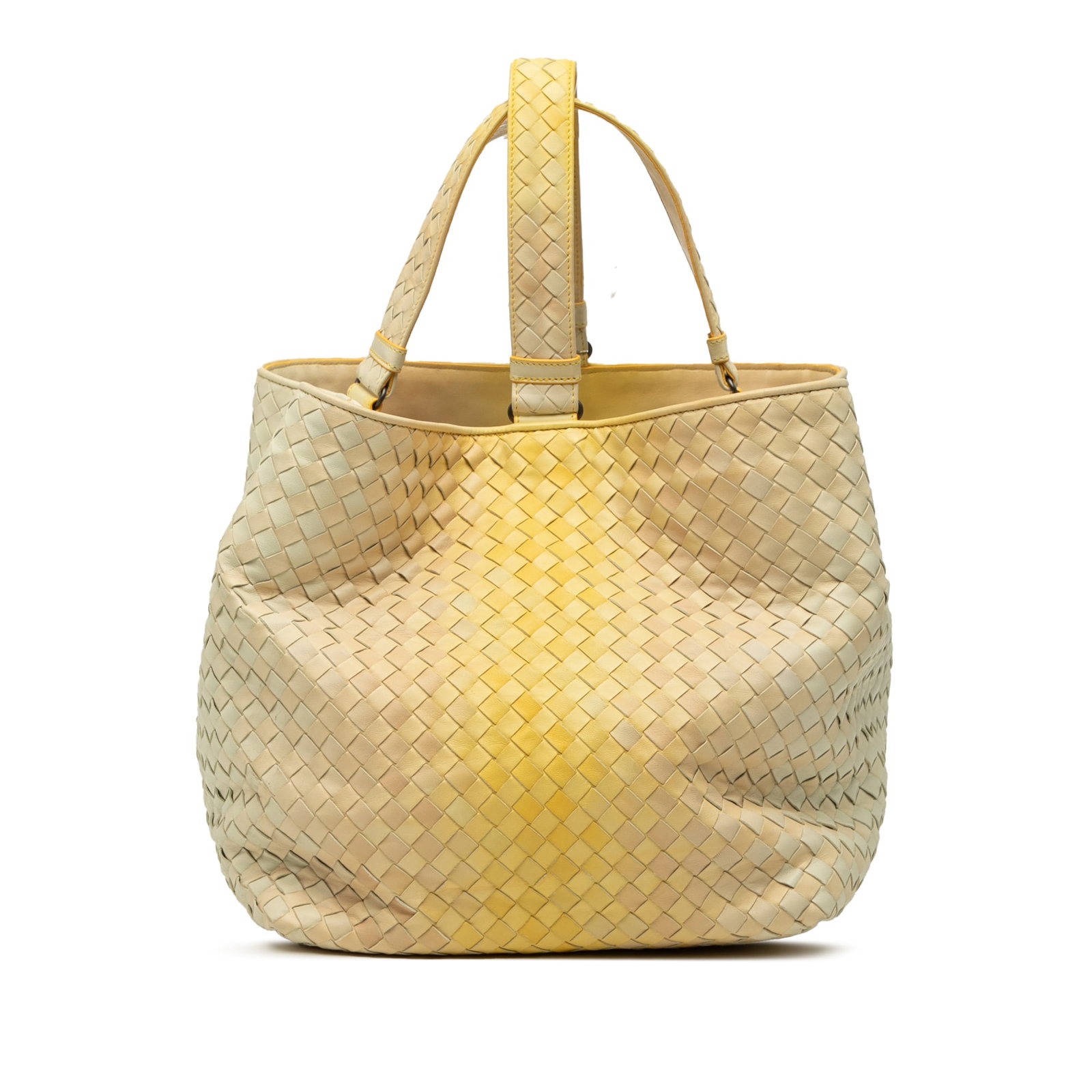Bottega Veneta Nappa Intrecciato Yellow Bucket Bag (1 of 8)