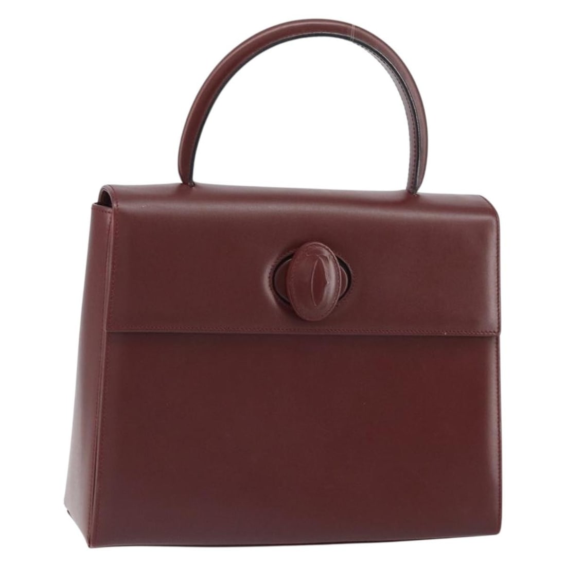 Cartier Must Line Bordeaux Leather Handbag with Gold Accents Italy (1 of 18)