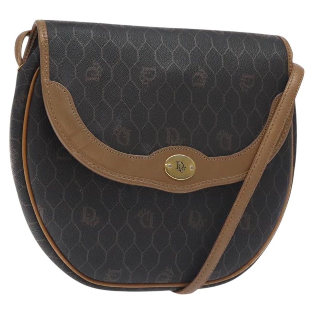 Vintage Honeycomb Pattern Shoulder Bag by Christian Dior in Black: Vintage Honeycomb Pattern Shoulder Bag by Christian Dior in Black This is a Christian Dior vintage Honeycomb shoulder bag in black, designed for women. The bag exhibits signs of use, including rubbing