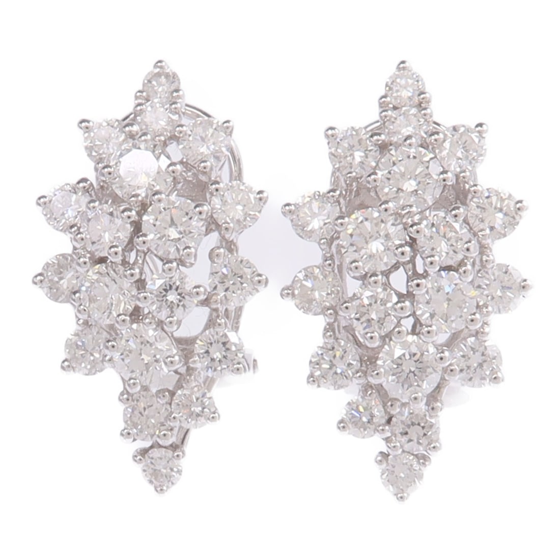Diamond Pierced Earrings Crafted in 18K White Gold (1 of 7)