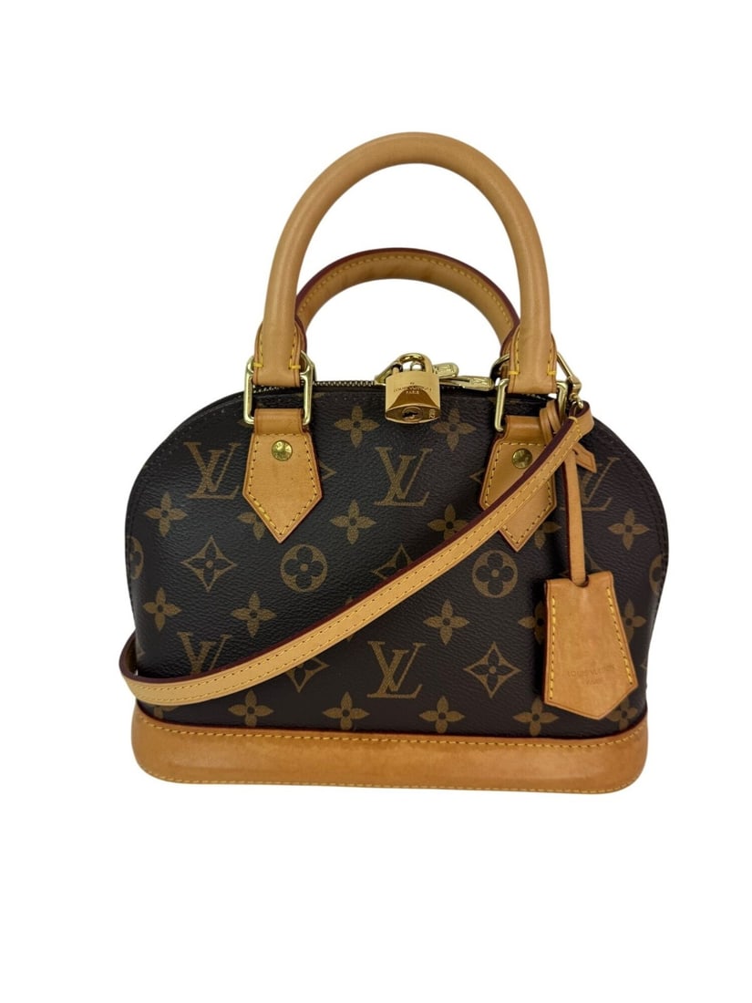 Louis Vuitton Alma BB Monogram Crossbody Bag with Beige Strap (1 of 12)
