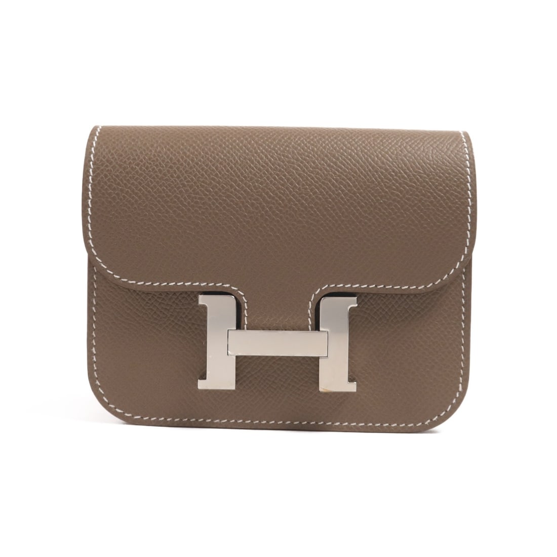 HERMES Constance Slim Wallet Evercolor Leather Gray PHW (1 of 16)
