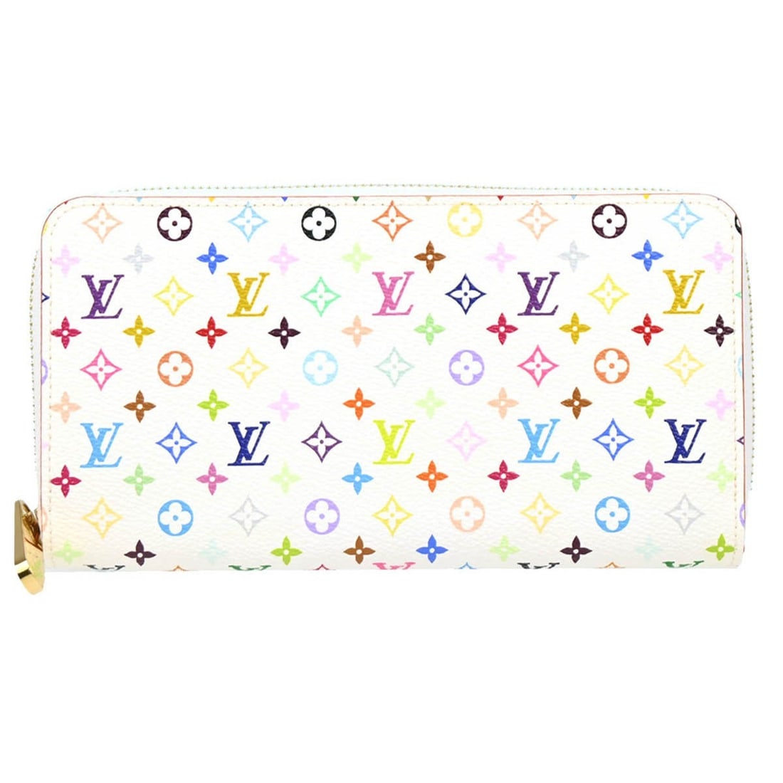 Louis Vuitton White Multicolor Zippy Wallet M60274 Logo Design: Louis Vuitton White Multicolor Zippy Wallet M60274 Logo Design This Louis Vuitton Zippy Wallet is a stylish accessory designed to keep your essentials organized. Crafted from high-quality Monogram Mul