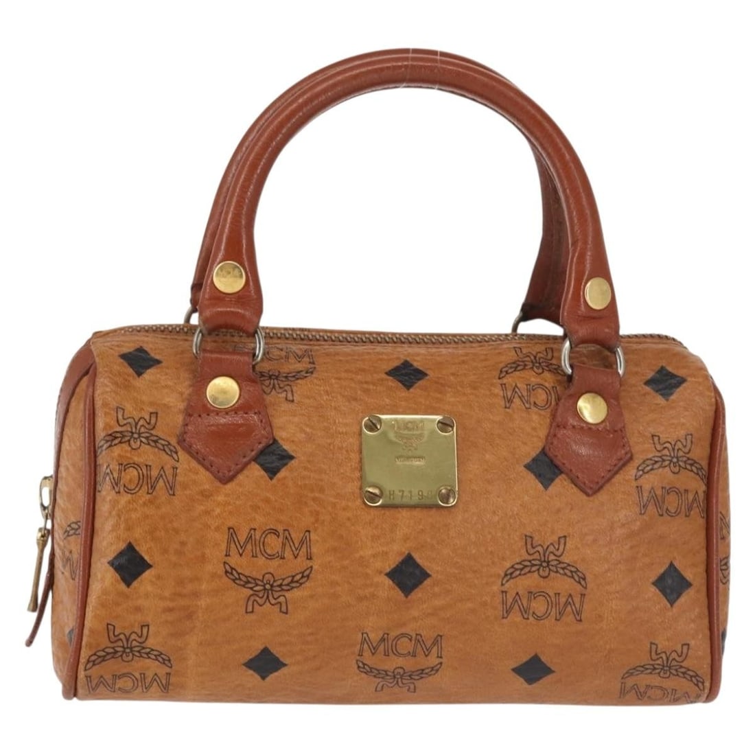 Brown MCM Visetos Bag with Leather Accents (1 of 2)