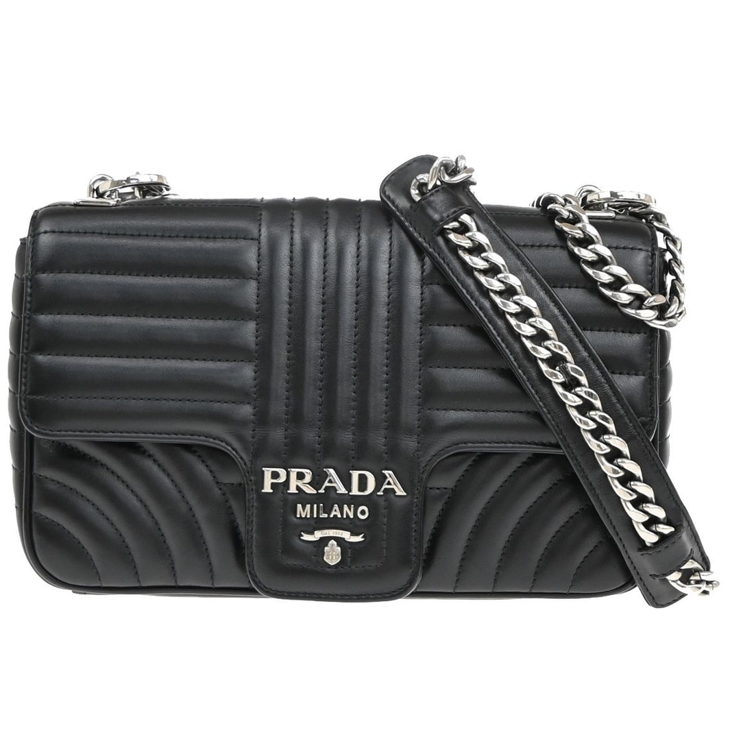 Prada Black Flap Shoulder Bag with Chain Strap (1 of 1)