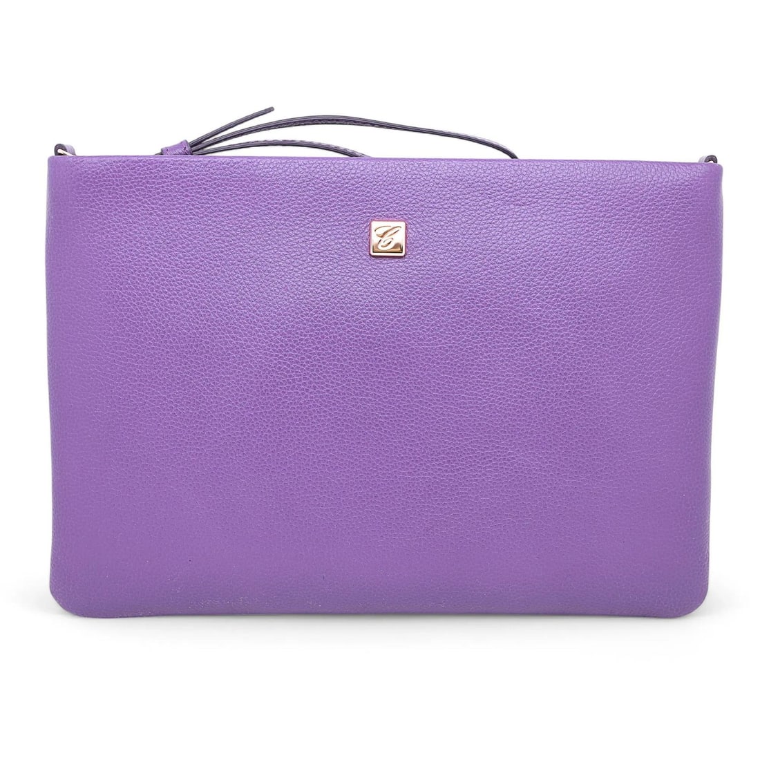 Chopard Ice Cube Mini Handbag Purple Leather Pouch with Chain Strap: Chopard Ice Cube Mini Handbag Purple Leather Pouch with Chain Strap Elevate your accessory collection with this Chopard Ice Cube Mini Handbag, crafted from luxurious purple grained calf leather. This