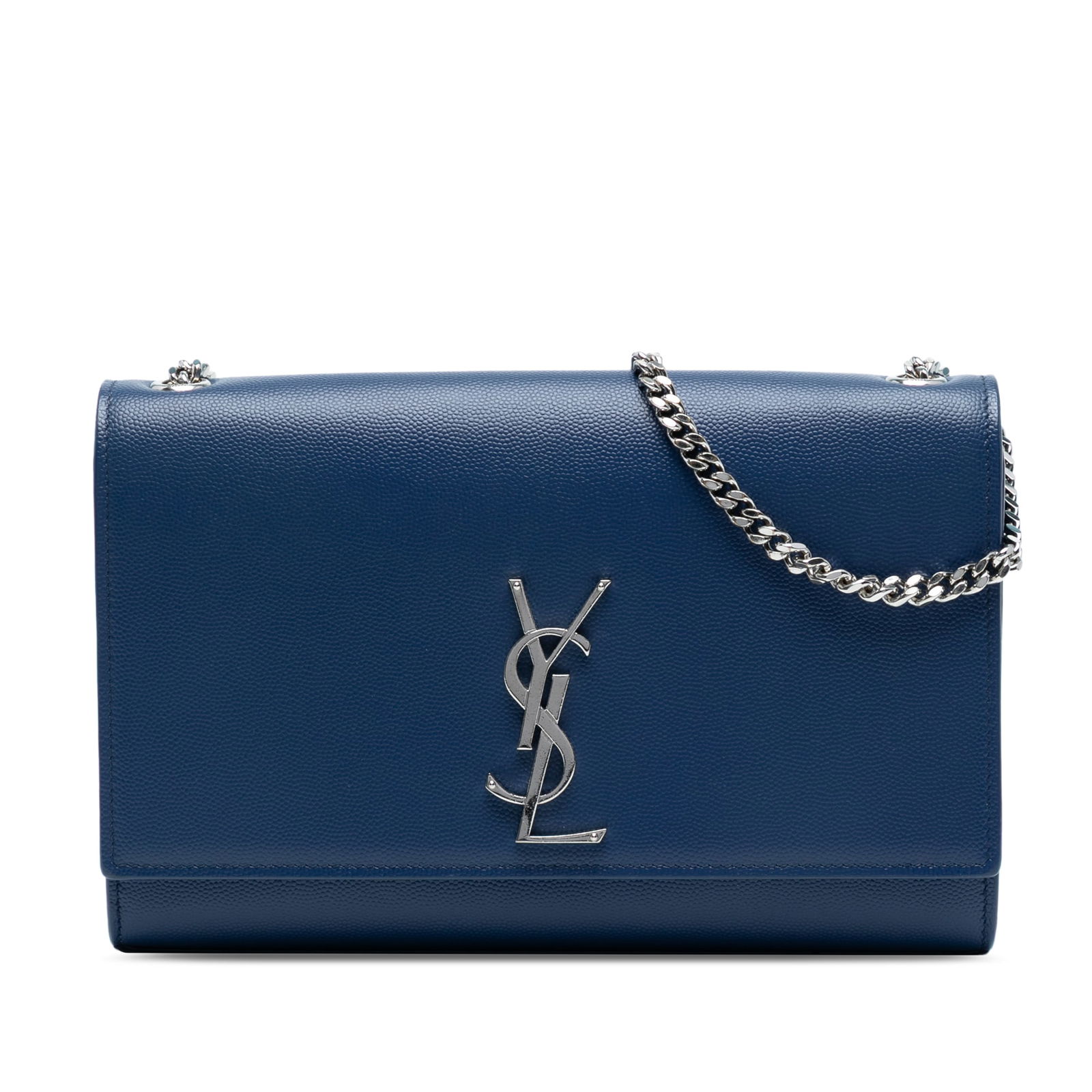 Saint Laurent Blue Grain De Poudre Monogram Kate Crossbody Bag: Saint Laurent Blue Grain De Poudre Monogram Kate Crossbody Bag Introducing the Saint Laurent Medium Grain De Poudre Monogram Kate Crossbody, a stylish and functional accessory perfect for any occasion