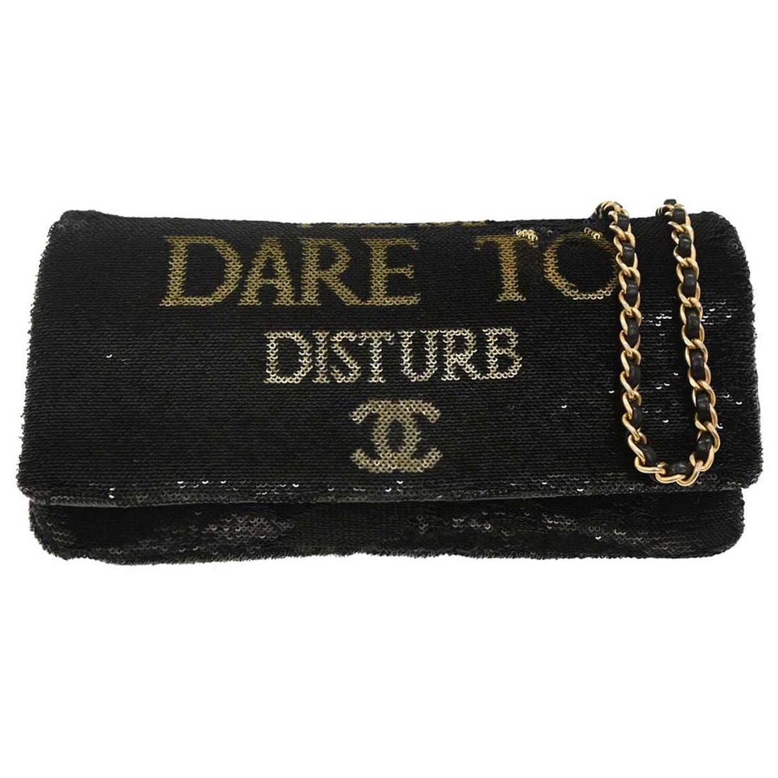 Chanel Black Sequins Shoulder Bag Leather Italy: Chanel Black Sequins Shoulder Bag Leather Italy Introducing the Chanel Black Sequins Dare To Disturb Shoulder Bag, a stunning accessory that effortlessly combines elegance and function. This medium-si