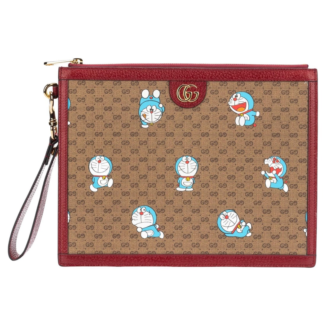 Doraemon x Gucci Limited Edition Clutch Rare Collector's Piece: Doraemon x Gucci Limited Edition Clutch Rare Collector's Piece Introducing the limited edition Doraemon x Gucci clutch, a rare collector's piece that seamlessly combines iconic design with practicalit