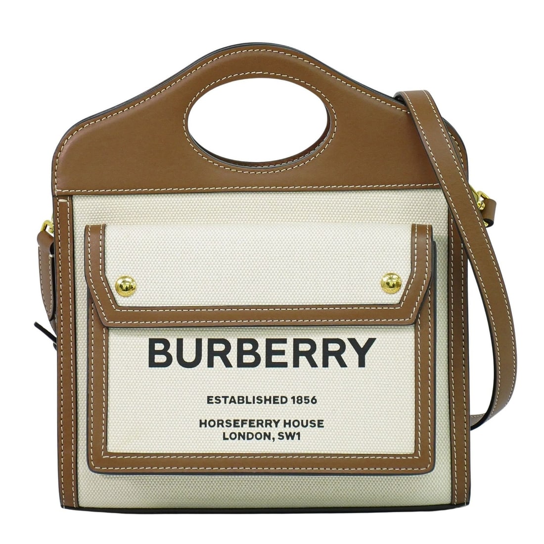 Mini Pocket Tote Bag in Beige by Burberry (1 of 1)