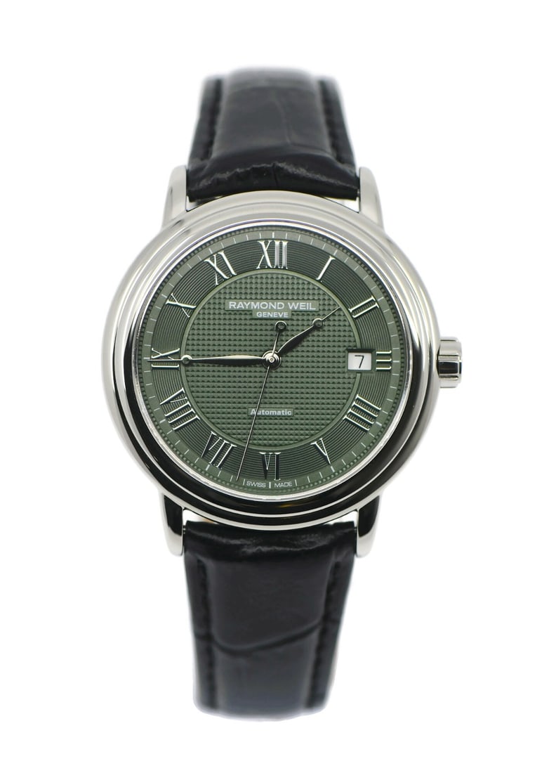 Raymond Weil Maestro Automatic Watch 39mm Green Dial Stainless Steel with Box and Papers (1 of 6)