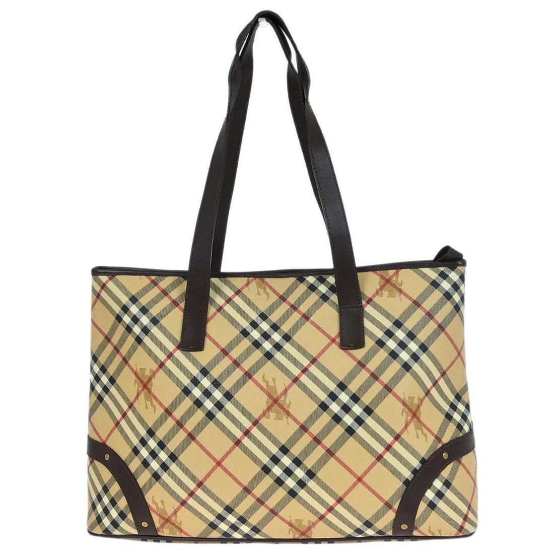 Burberry Nova Check Large Beige Brown Leather PVC Shoulder Tote (1 of 10)