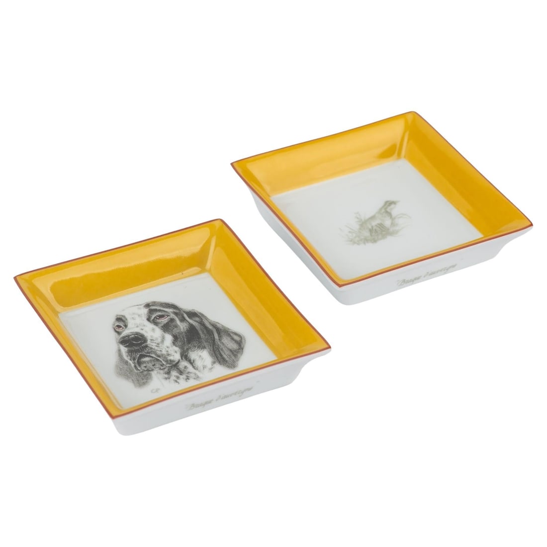 Hermes Braque d'auvergne Vintage Mini Ashtray Pair France (1 of 6)