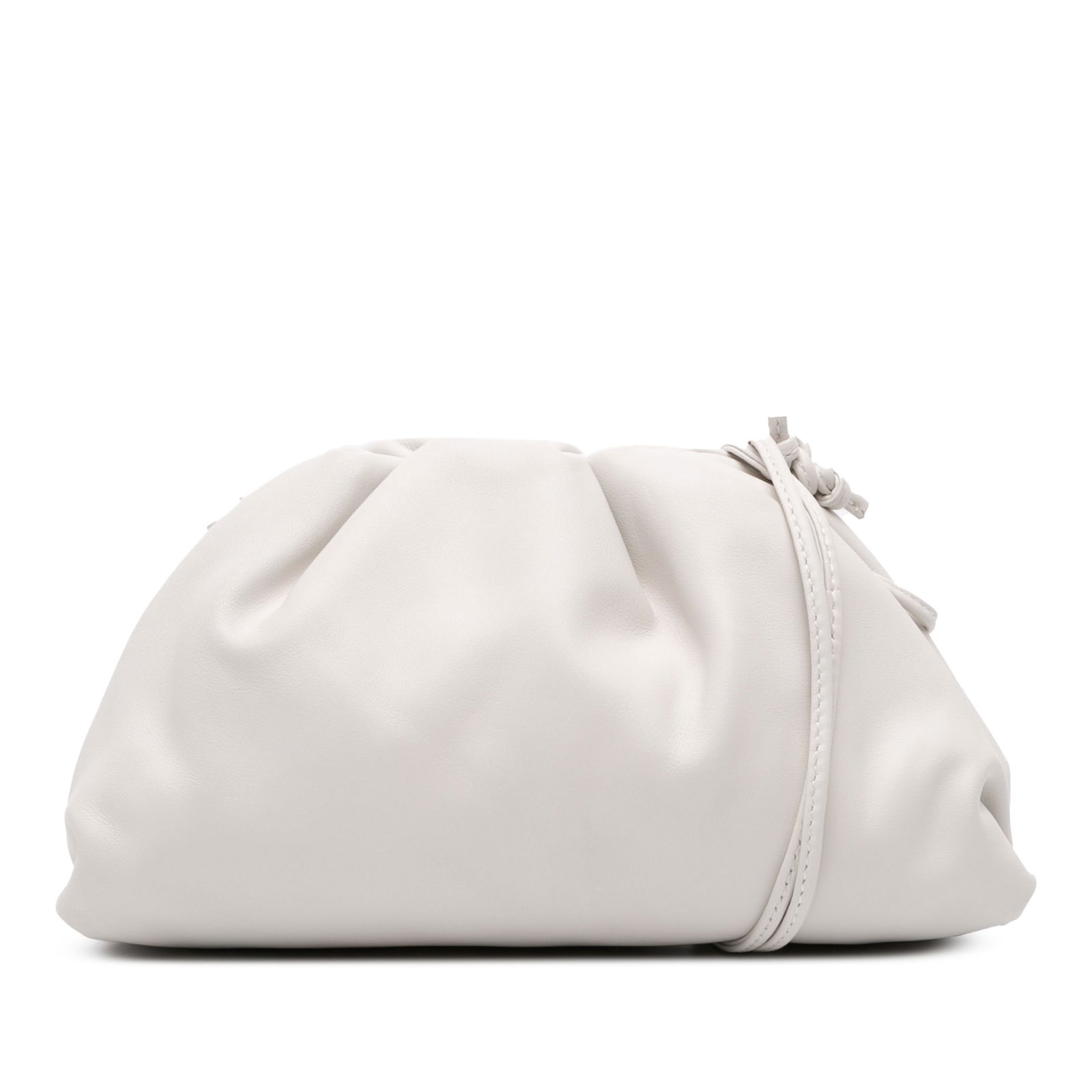 Bottega Veneta White Lambskin Mini Pouch Crossbody Bag (1 of 8)