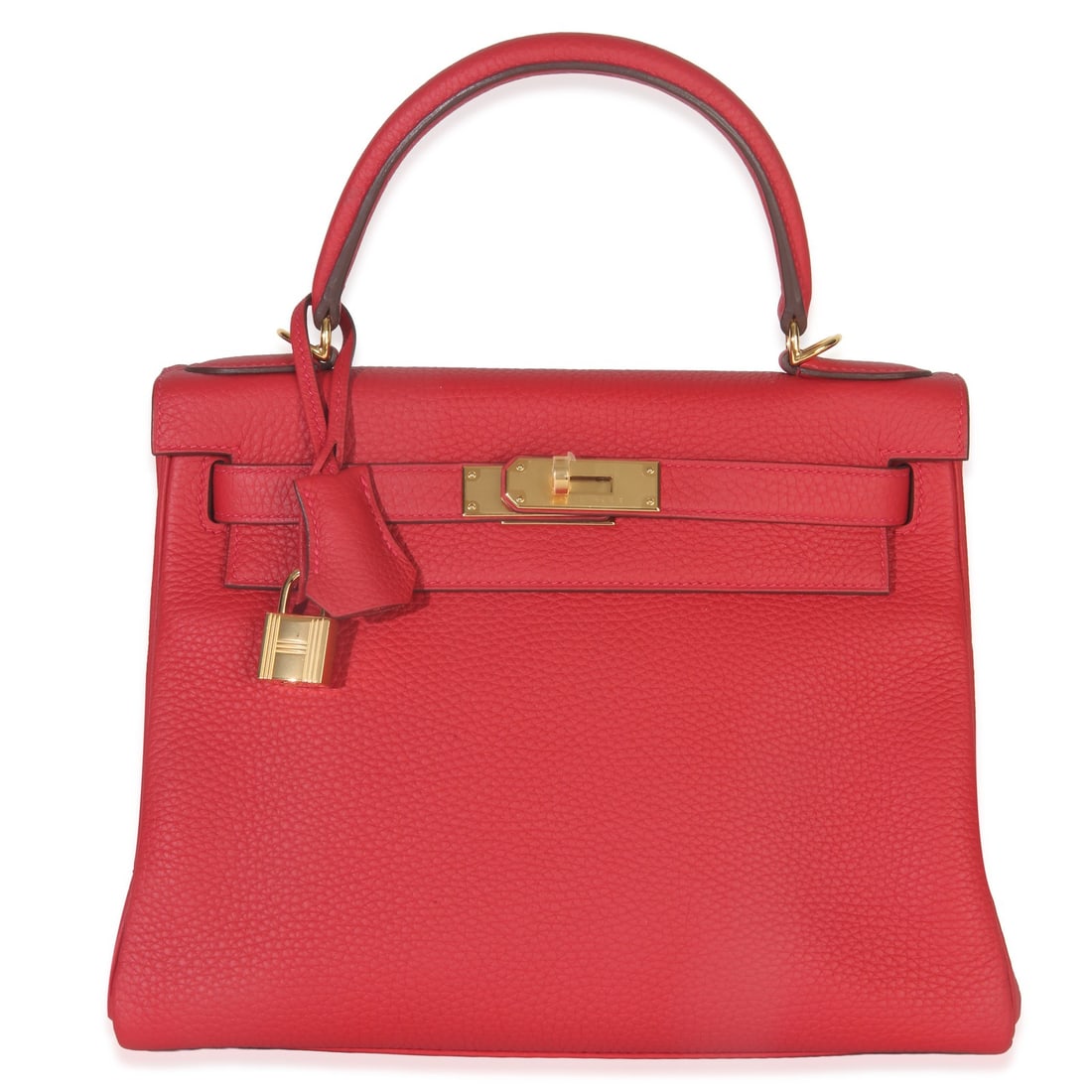 Hermes Kelly 28 Red Togo Leather Shoulder Bag with Gold Hardware (1 of 9)