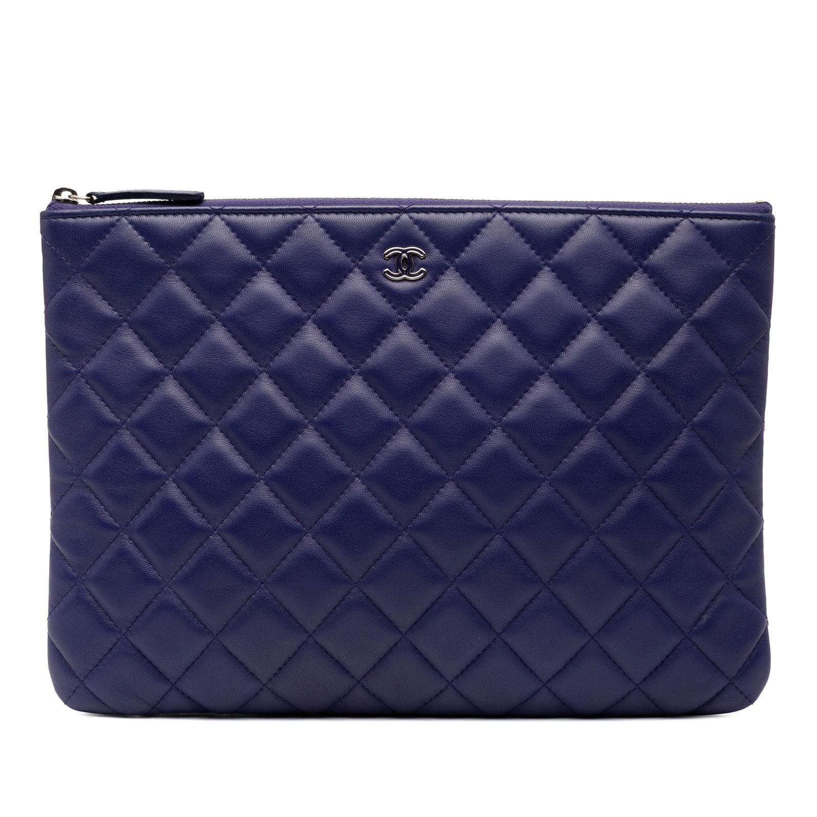 Chanel Medium CC Quilted Lambskin O Case Clutch Purple (1 of 8)