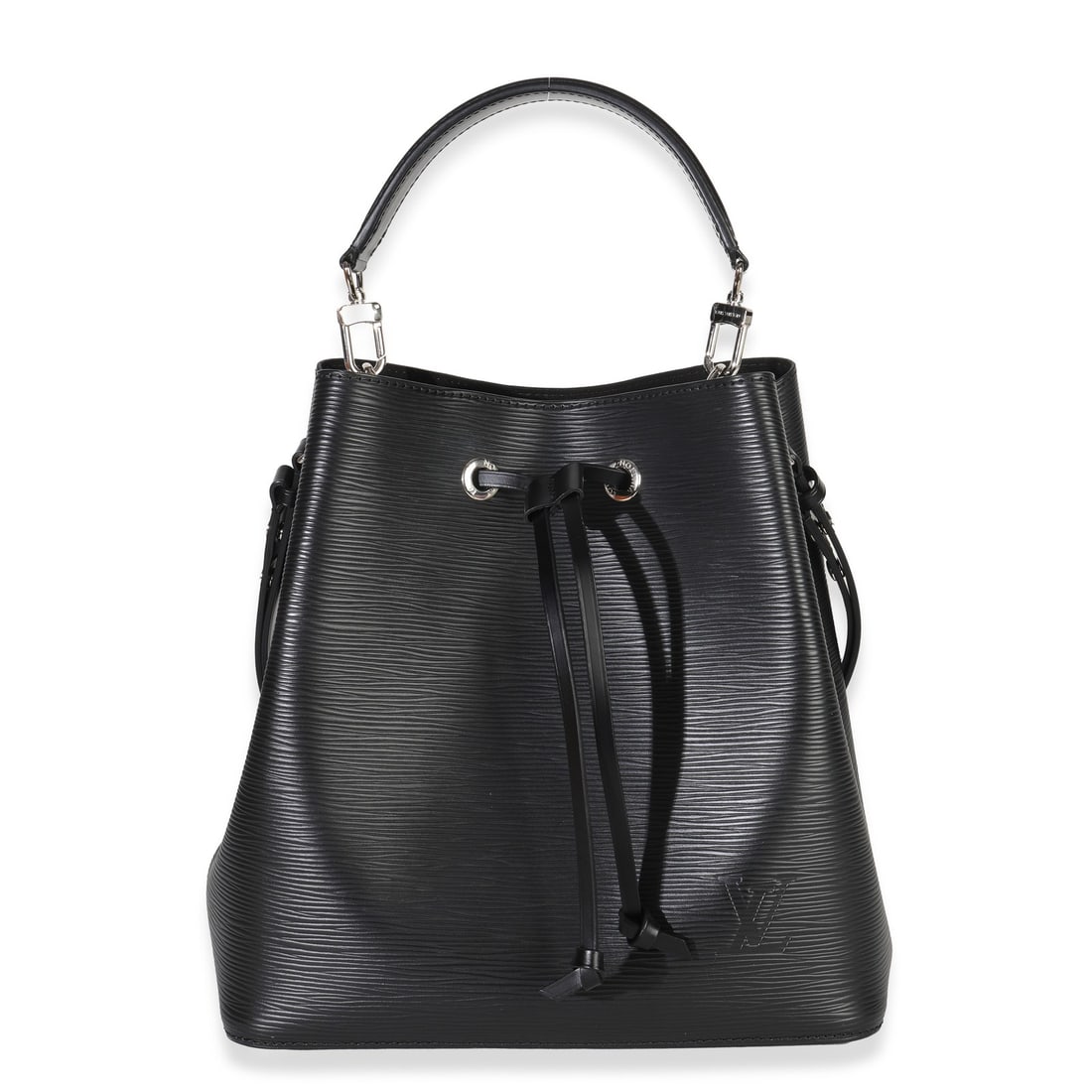 Black Leather Neonoe MM Shoulder Bag by Louis Vuitton with Removable Strap (1 of 8)