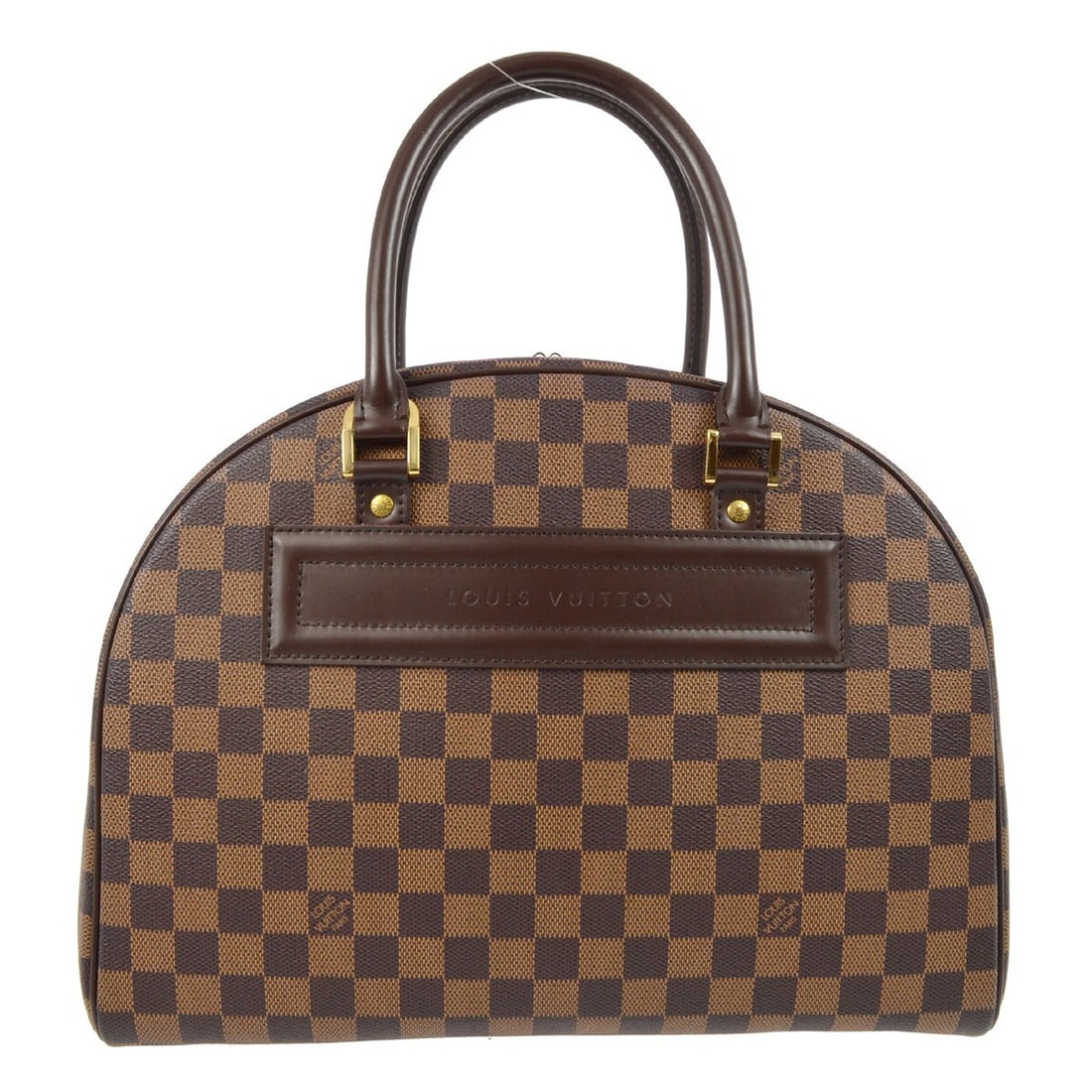 Nolita Brown Satchel Handbag by Louis Vuitton: Nolita Brown Satchel Handbag by Louis Vuitton This Louis Vuitton Nolita satchel handbag is crafted in brown and features minor scuffs on the edges. The interior is in great condition with no odor. Des