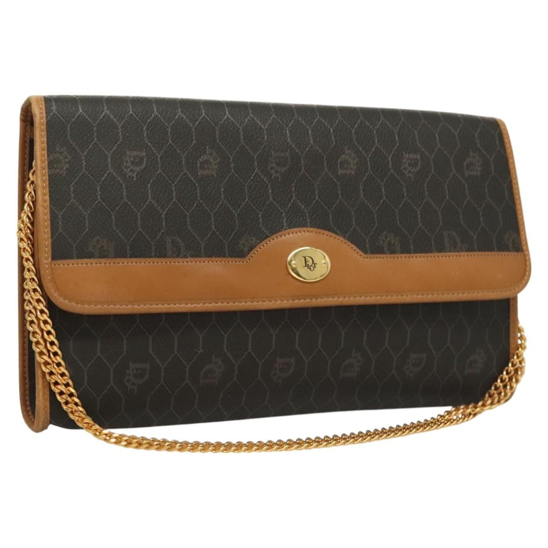 Vintage Christian Dior Honeycomb Black Chain Shoulder Bag (1 of 1)