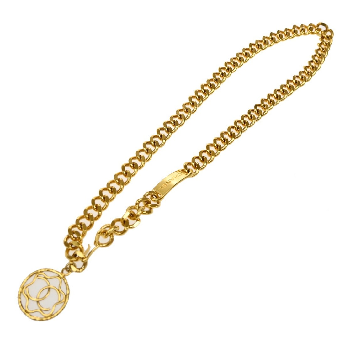 Chanel Gold Tone Chunky Chain Link CC Logo Belt (1 of 1)
